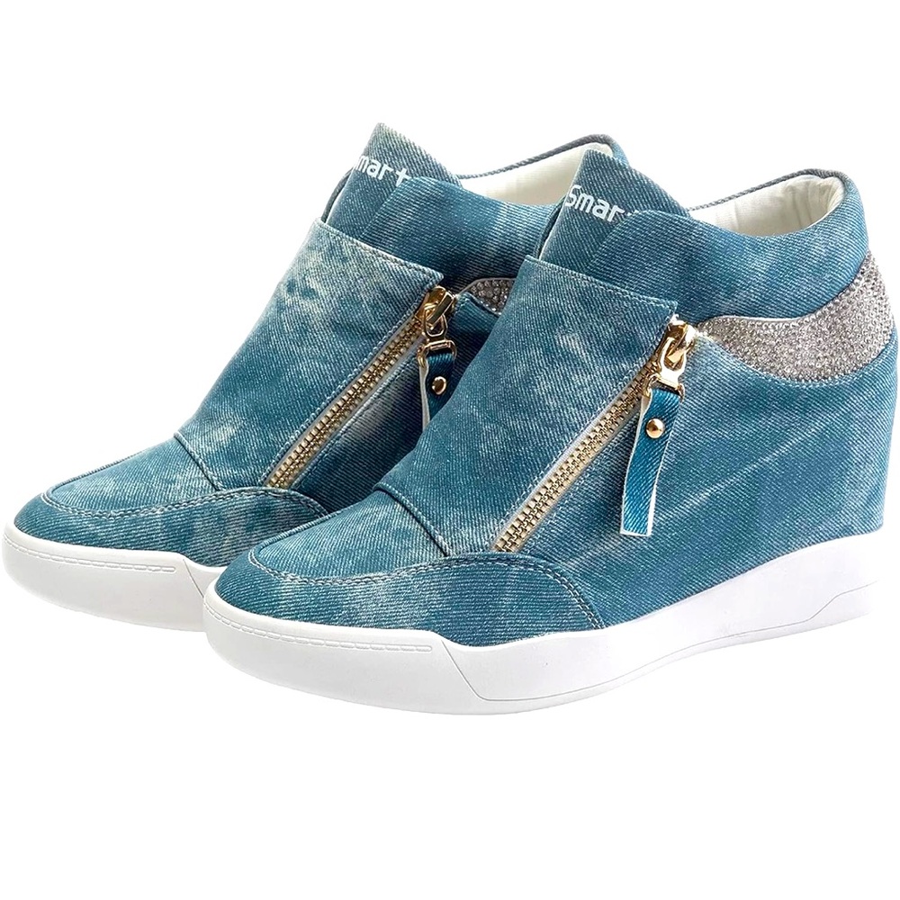 Rismart platform denim bootie’s